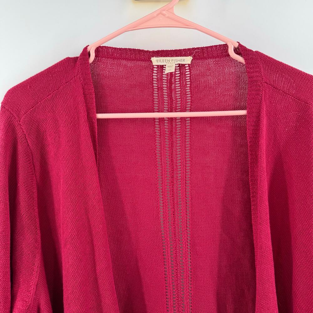 Eileen Fisher Cardigan Women's 1X NEW 100% linen knit cascade plus curvy NWOT - Picture 4 of 15